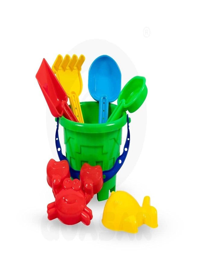 Quasar Beach Castle Water Tools Toys Sand Game Kids Beach Toys, Sand Toys for Kids Beach Toy Bucket, Sand Garden Pretend Role Play Set Children Learn Play Fun Toddler Kids Set (7 Piece Set) - Image 1